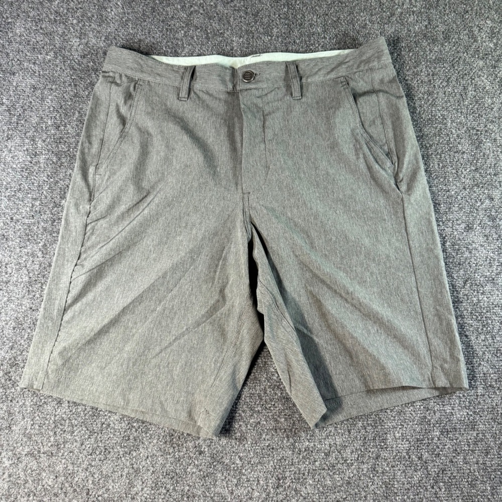 Free Fly Mens Size 34 Gray Heathered Hybrid Stretch Performance Shorts